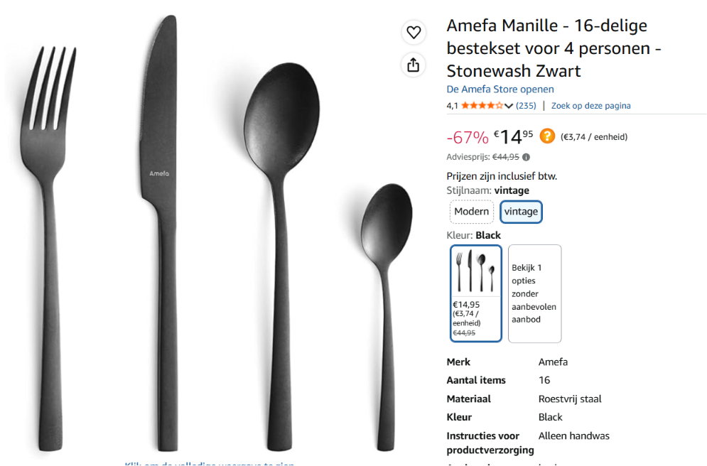 16 delig bestekset