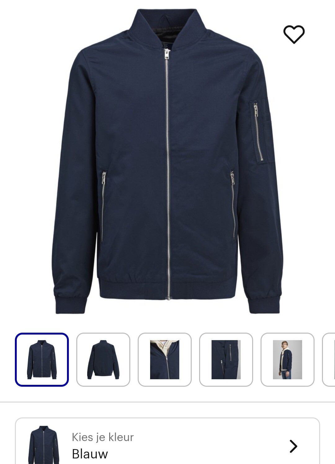 -41% jack&Jones blauwe jas