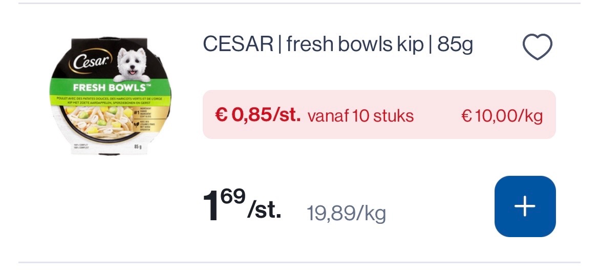 Cesar fresh bowls kip 85 gram -50%