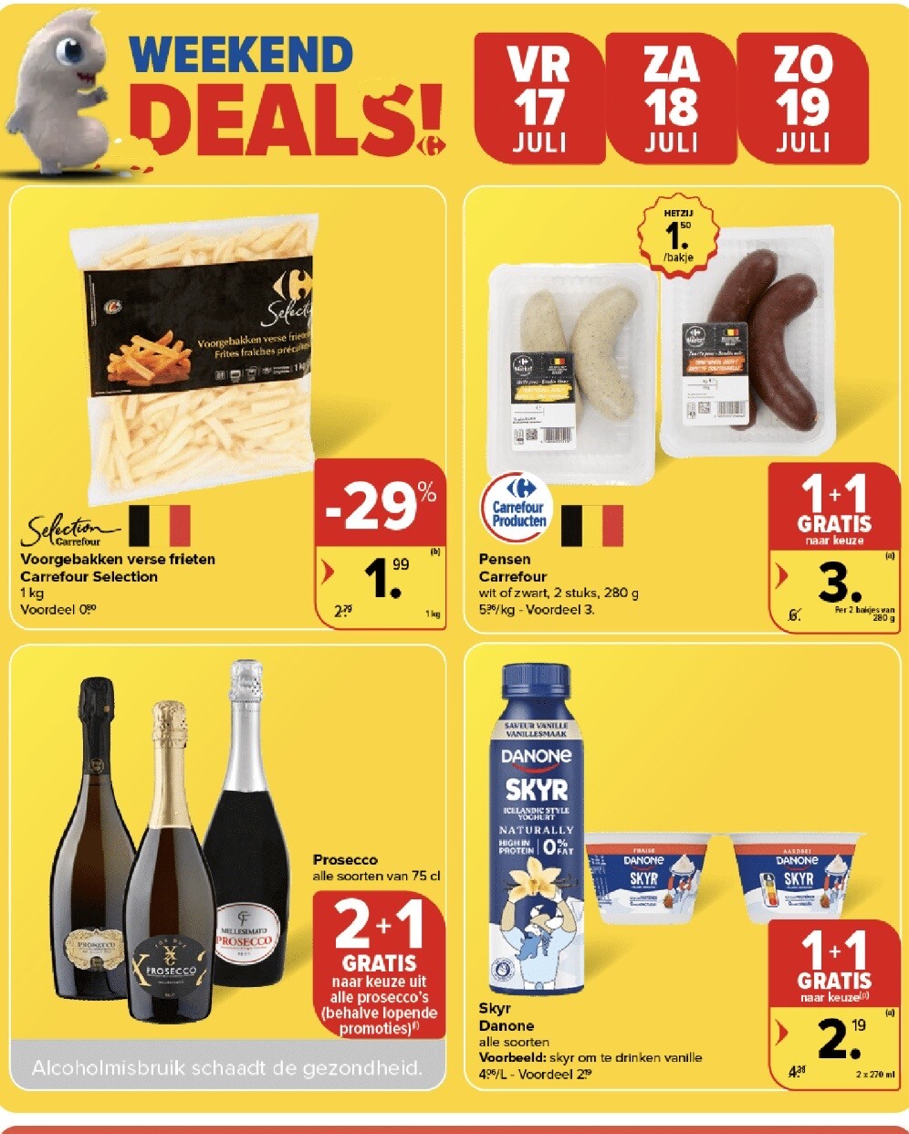 Weekend en Zondagsdeals bij Carrefour van 17/7 tem 19/7