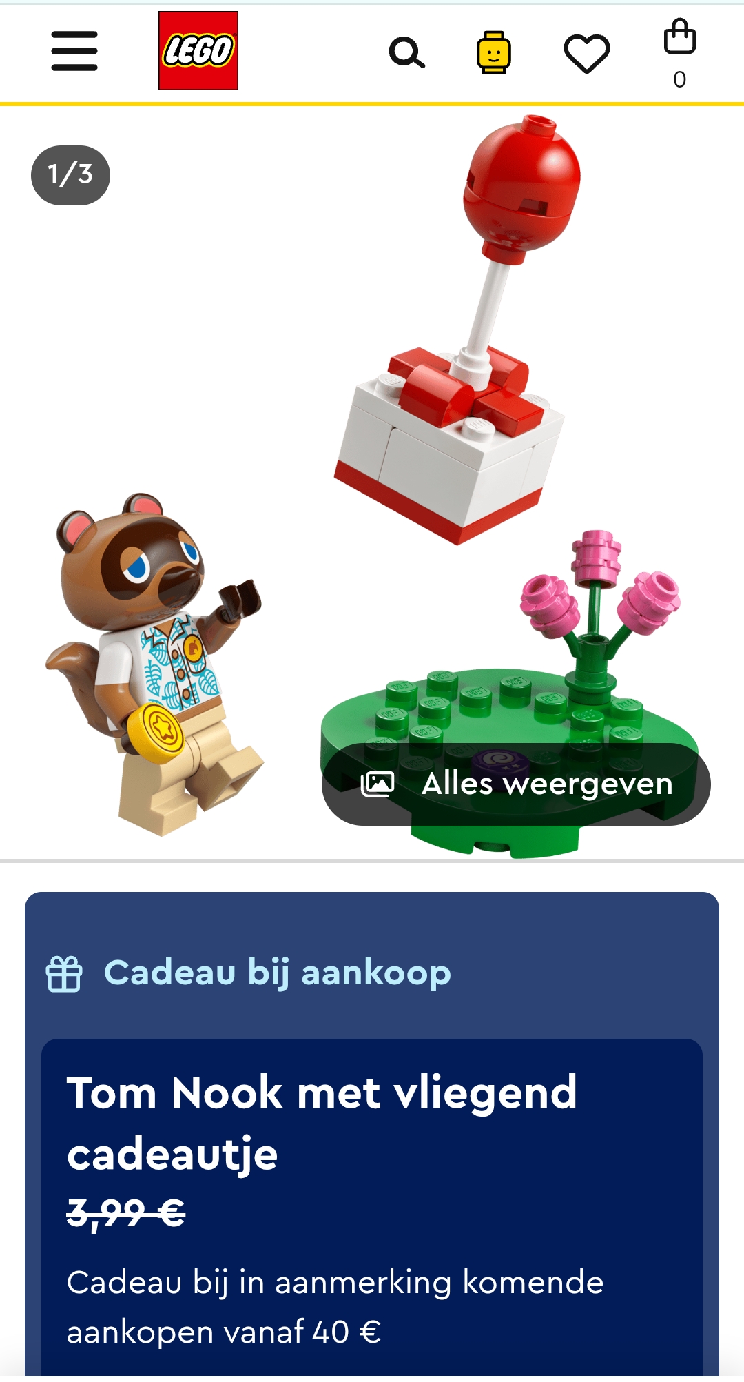 Gratis cadeau bij aankoop van €40 aan Lego