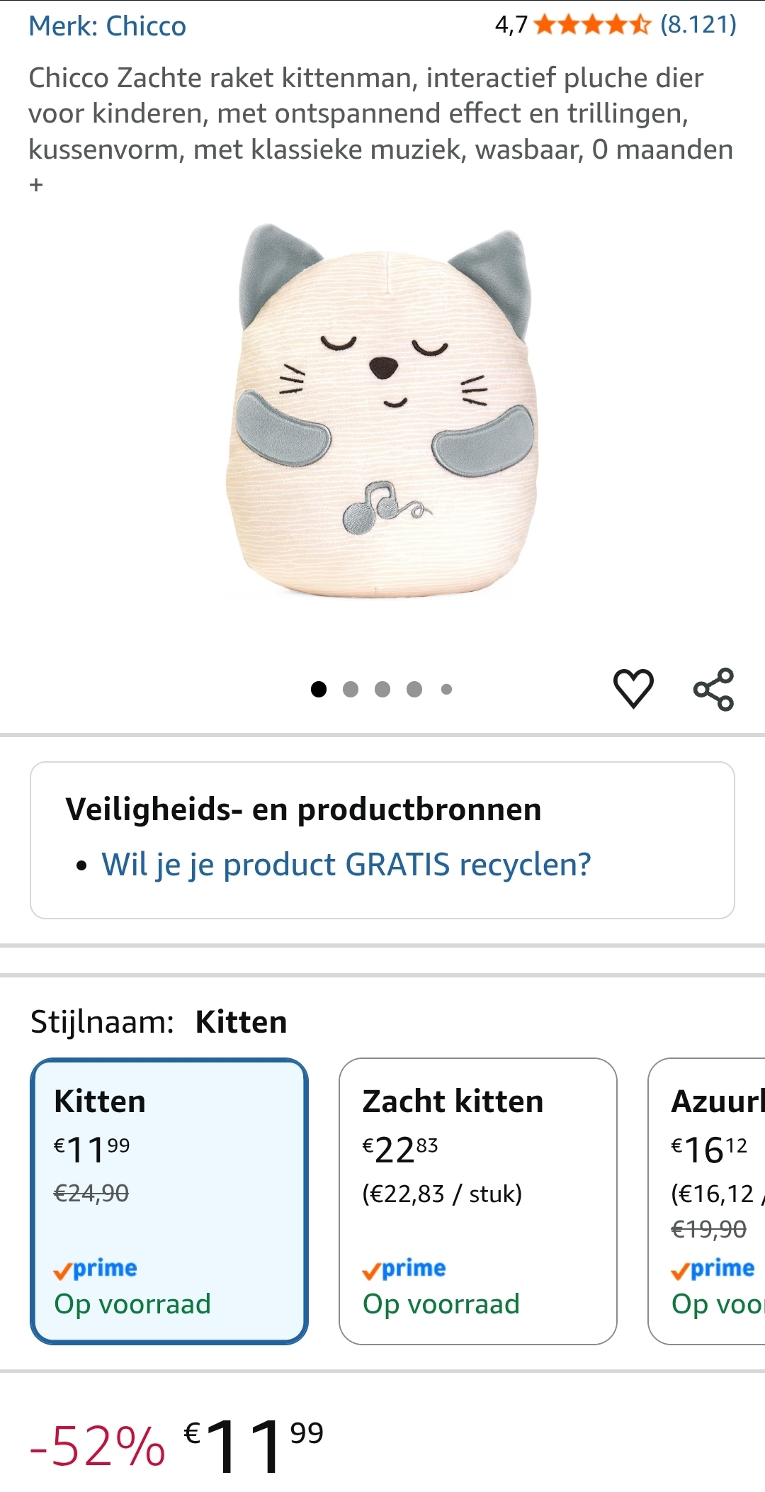 Chicco Spinnende Poes Knuffel