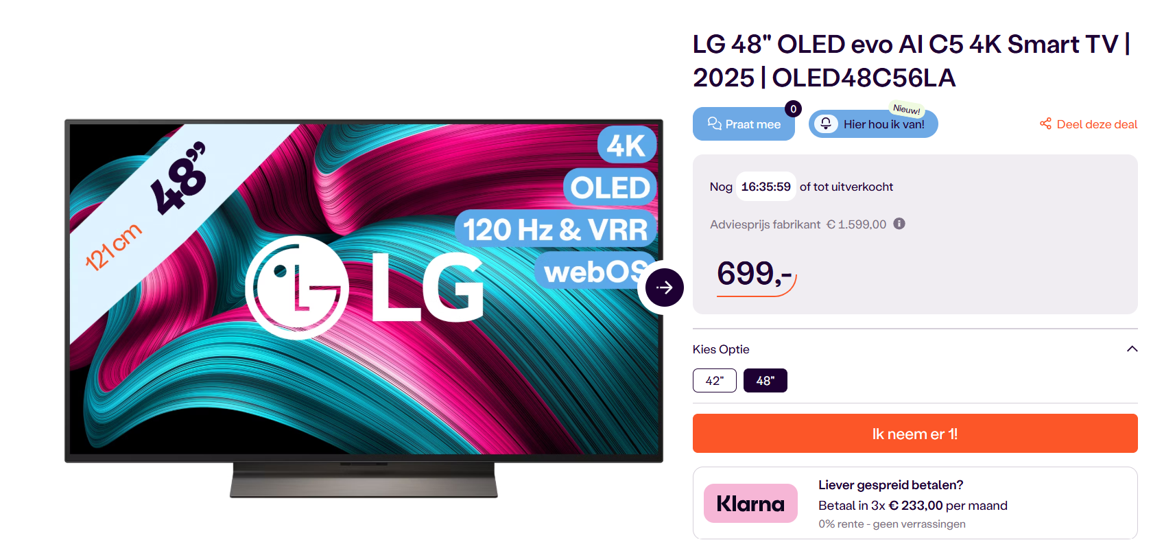 📺 lg oled evo ai c5 4k smart tv - flash deal 📺