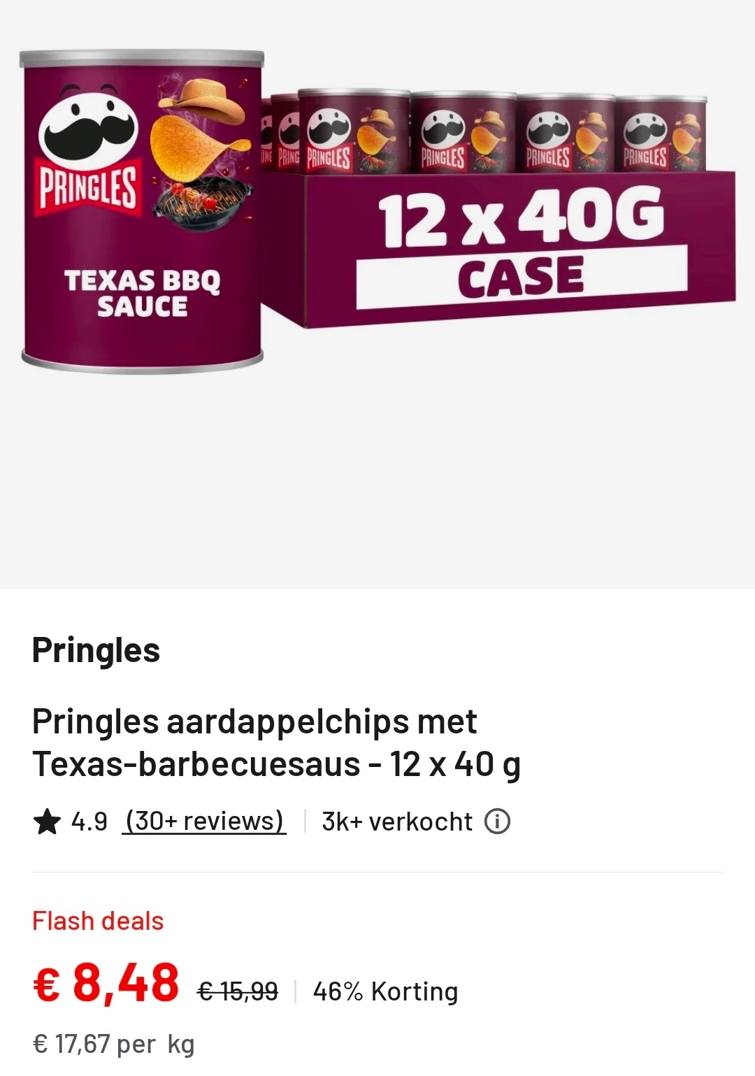 Pringles chips 12 x 40 g