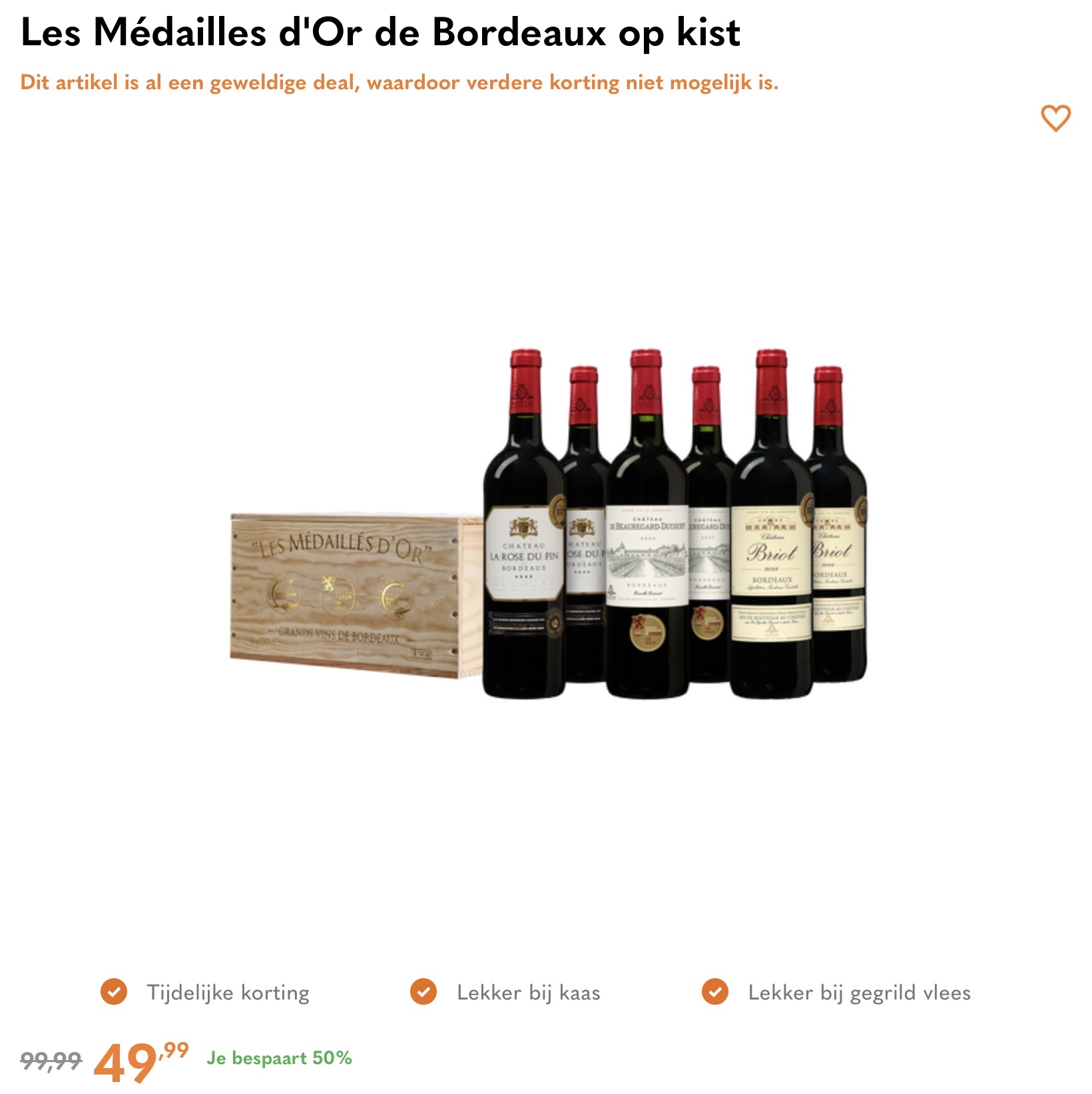 Les Médailles d'Or de Bordeaux op kist