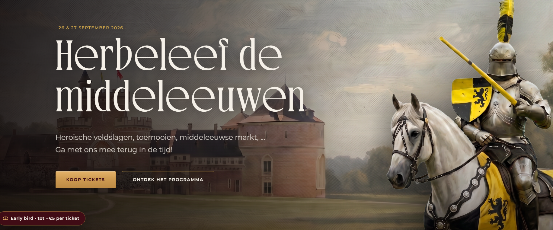 Tot €5 korting op tickets Middeleeuws weekend Quondam ⚜️