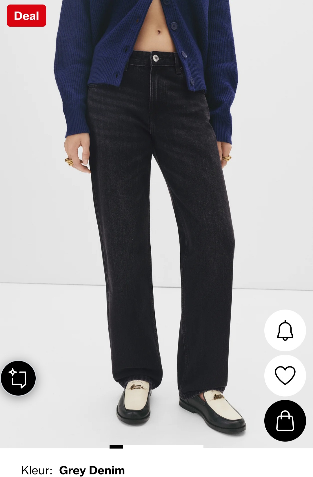 Pull&bear straight leg jeans grey denim