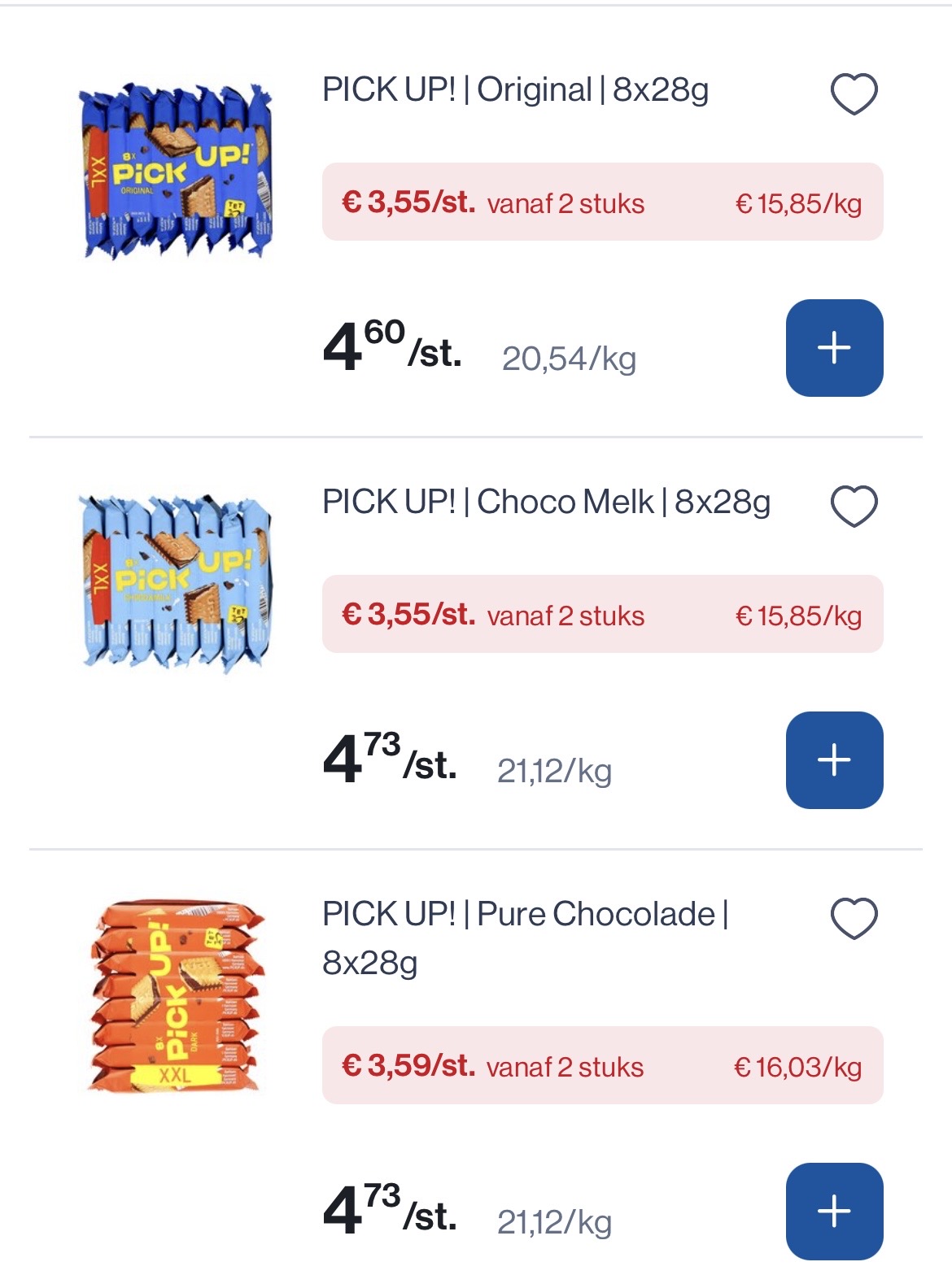 Pick up koekjes 8x28 gram in promo + coupon