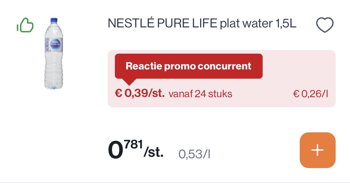 Nestlé pure life plat water 1,5L -50%
