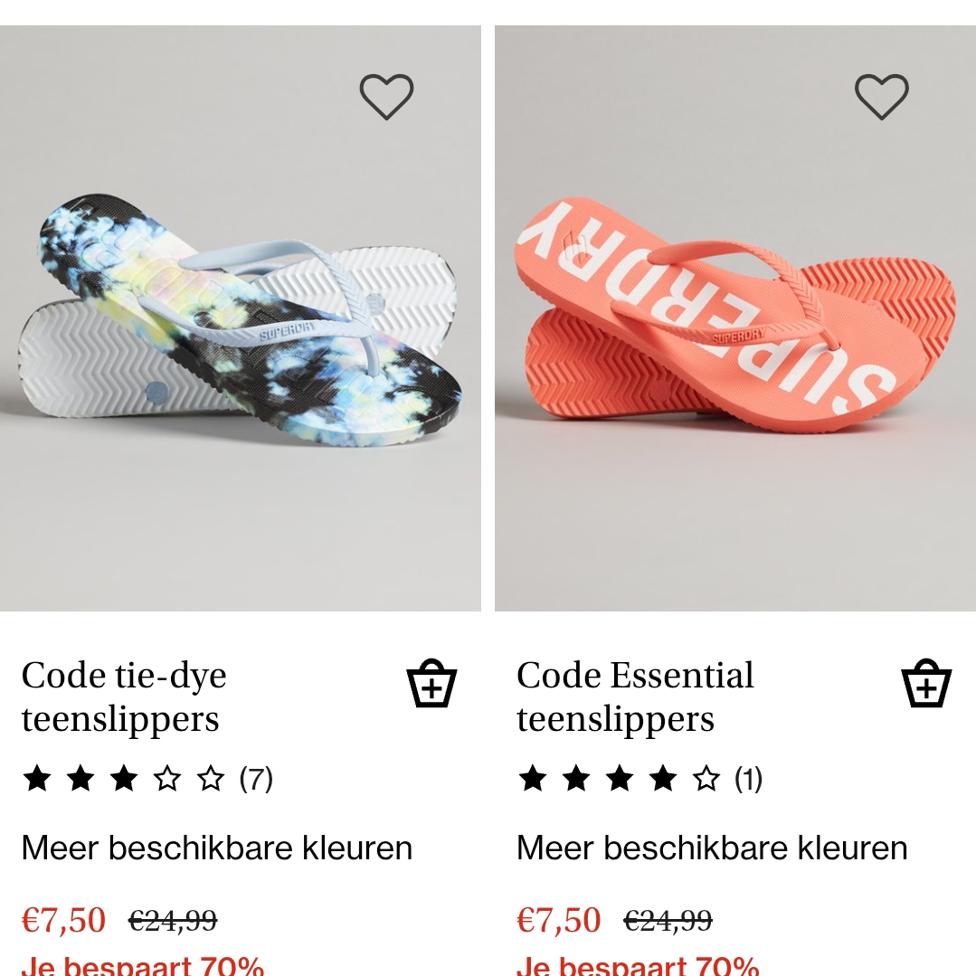 Superdry (teen)slippers vanaf 7,5€!