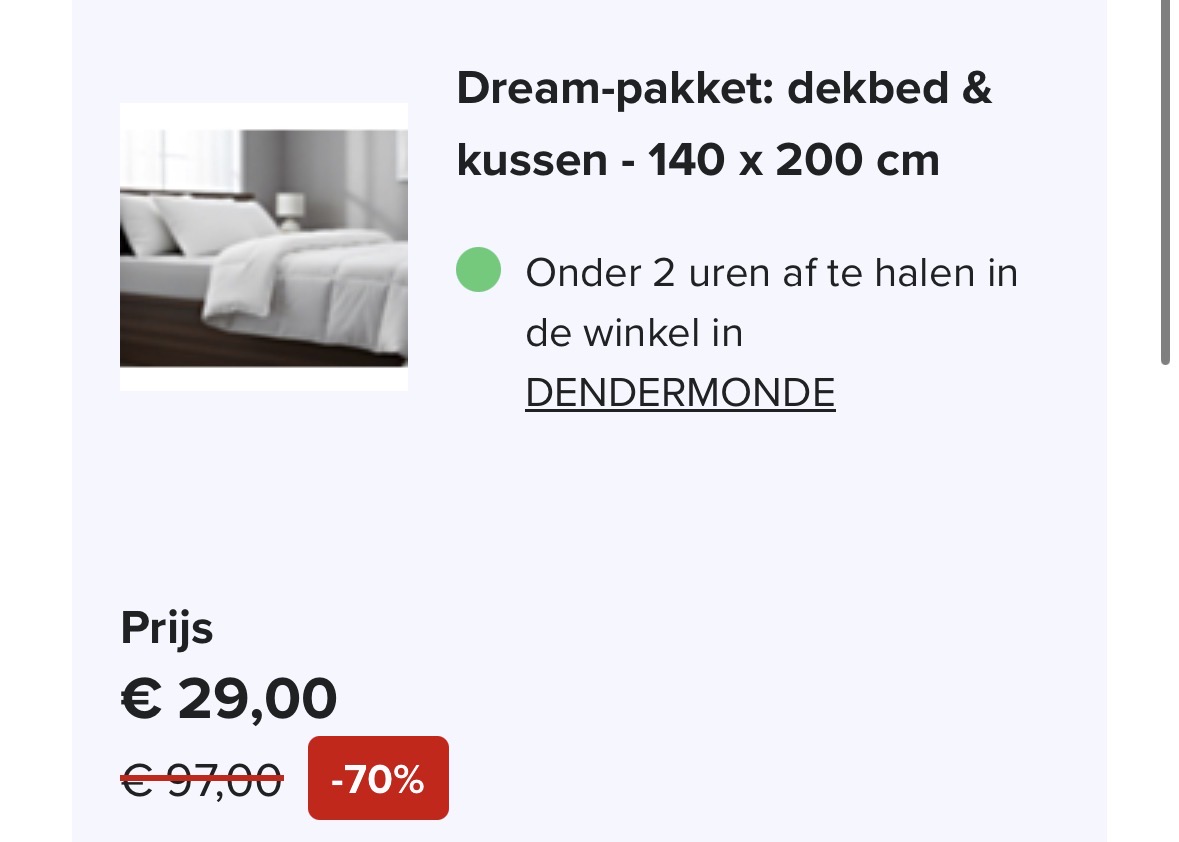 Dream-pakket: dekbed & 2 kussens