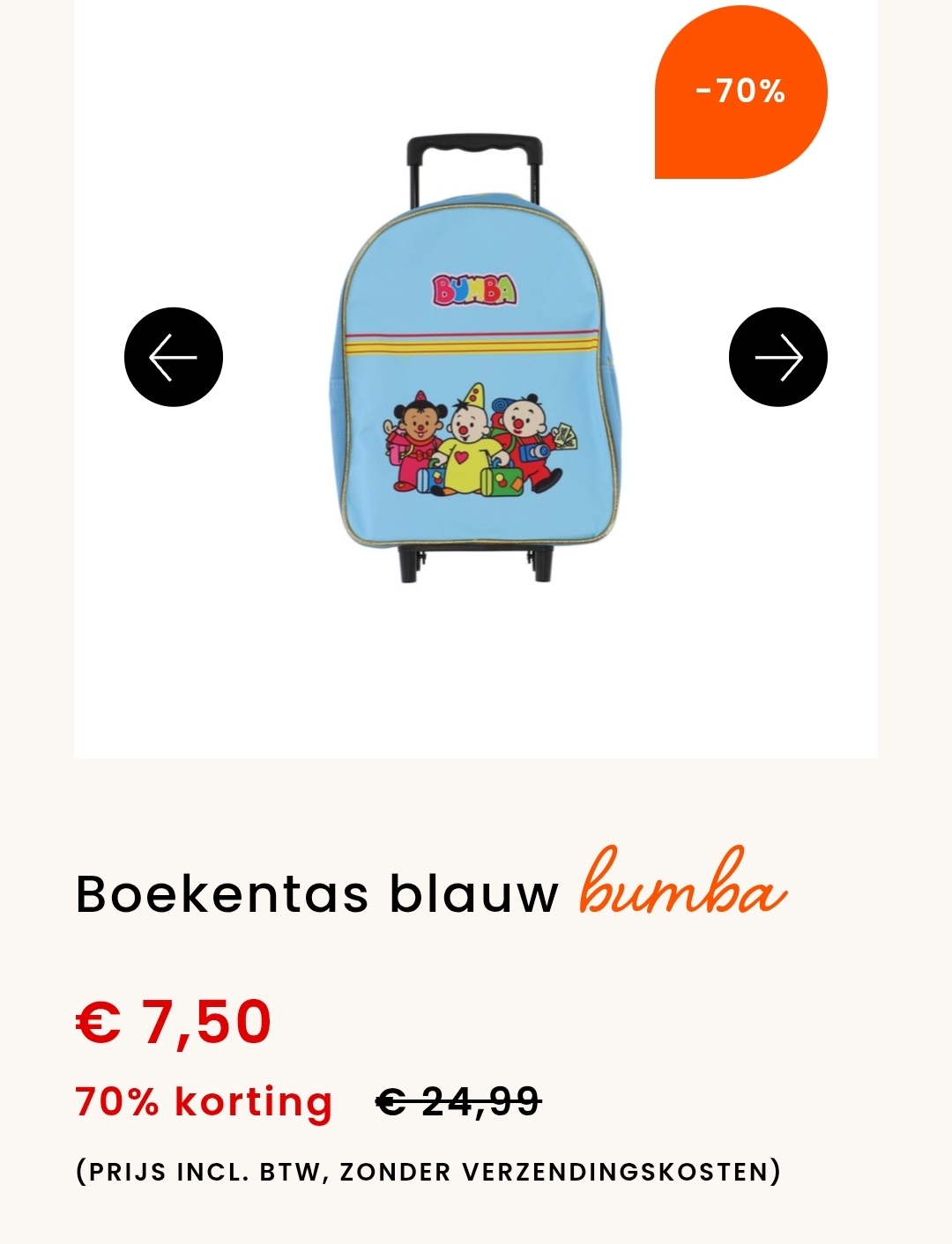 Bumba boekentas trolley -70%