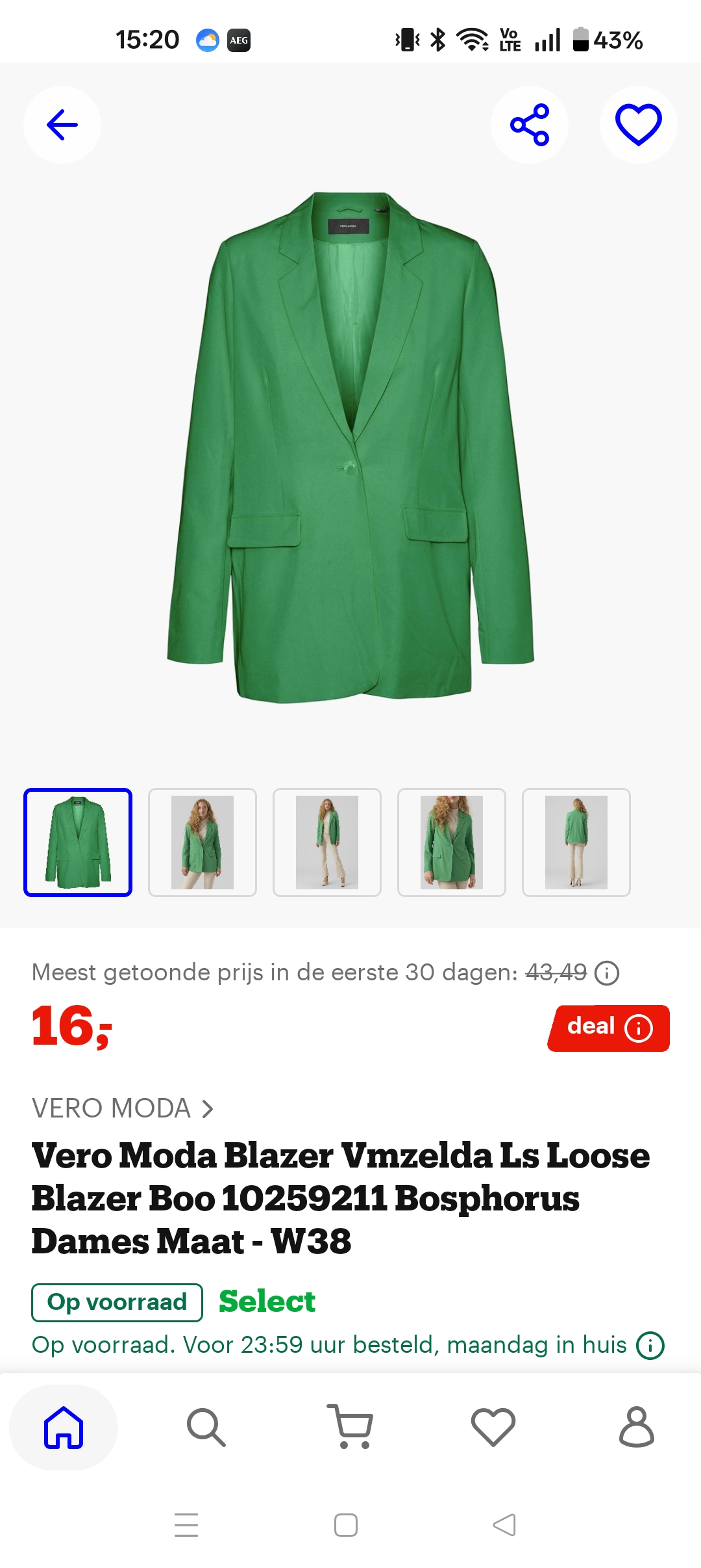 Blazer groene kleur