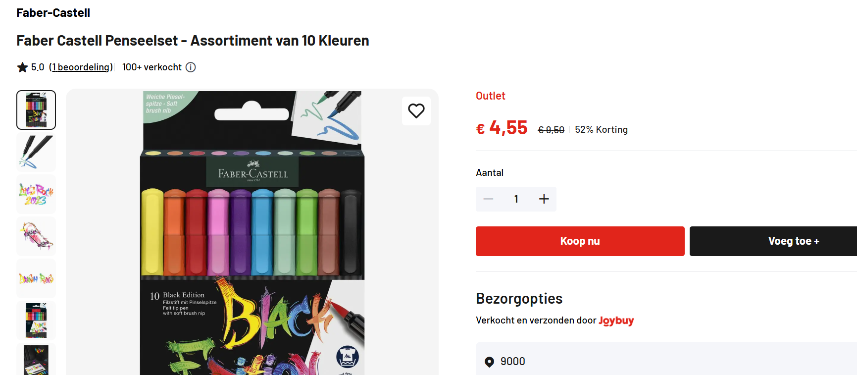 🖌️🎨 Faber-Castell Penseelset - 10 Kleuren