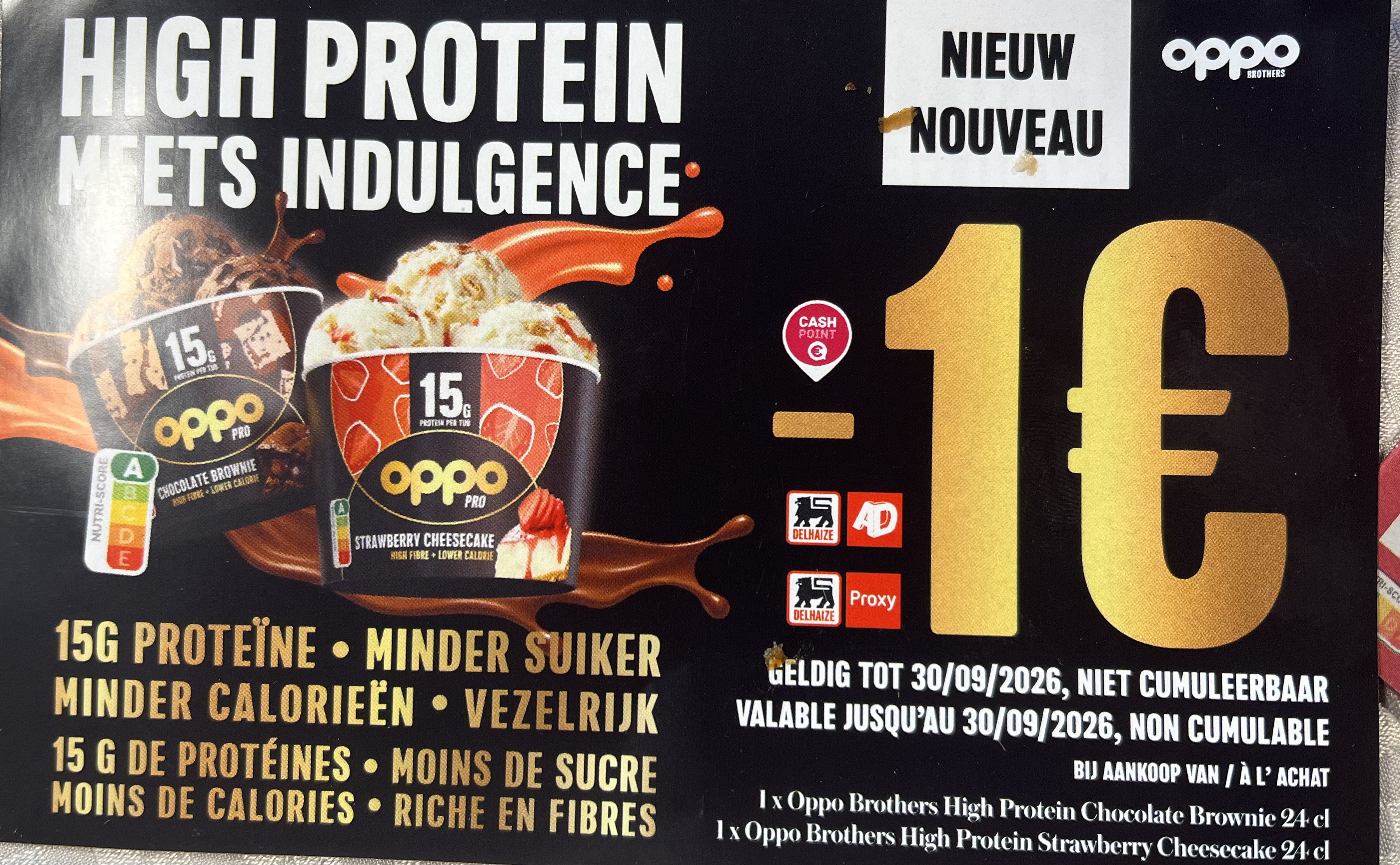 Coupon oppo brothers aan diepvries bij Delhaize