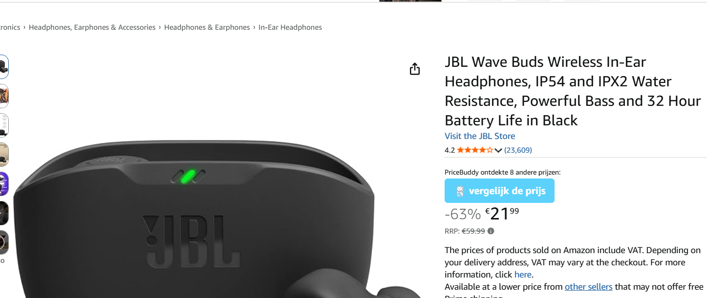 JBL Wave Buds -63% bij Amazon