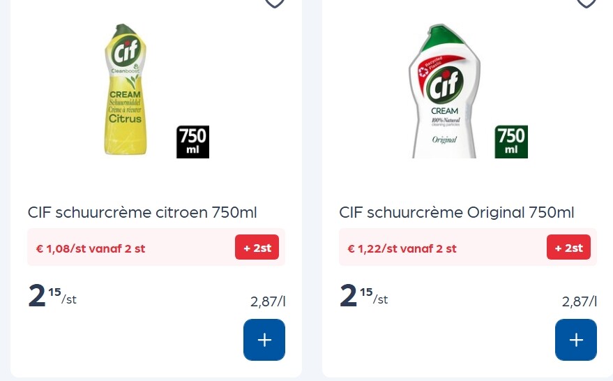 Cif schuurcreme -50%