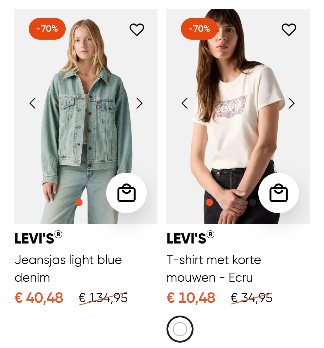 Levi's aan 70% korting