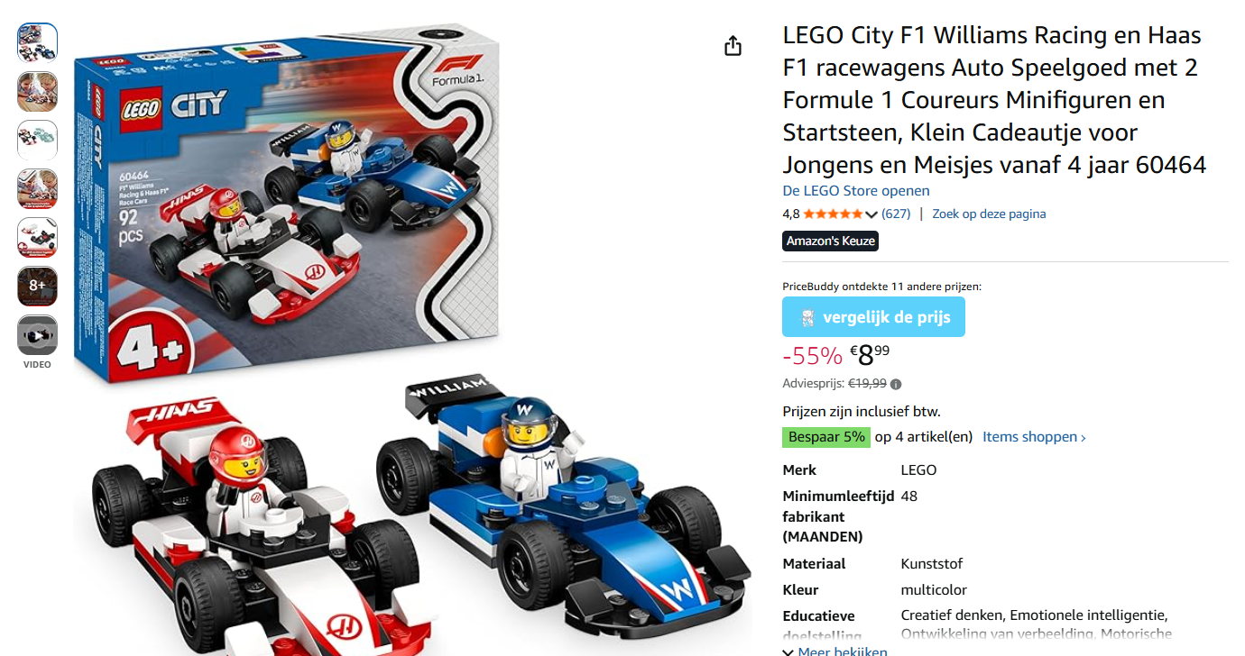 🏎️ LEGO City F1 Williams Racing en Haas F1 racewagens