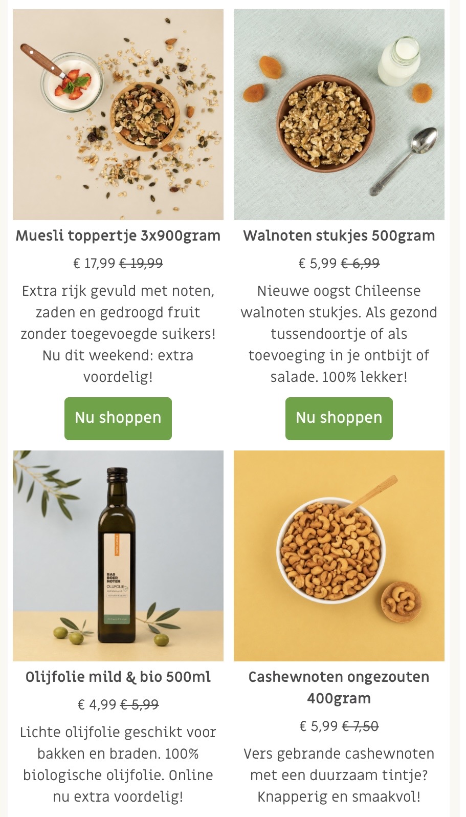 Noten en olijfolie