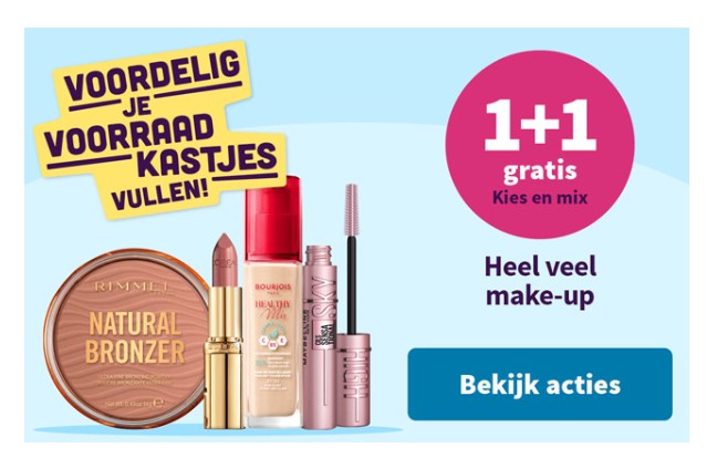 1+1 gratis 💄 make-up bij Plein