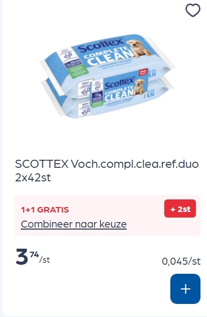 Scottex vochtige doekjes complete clean in promo + coupon