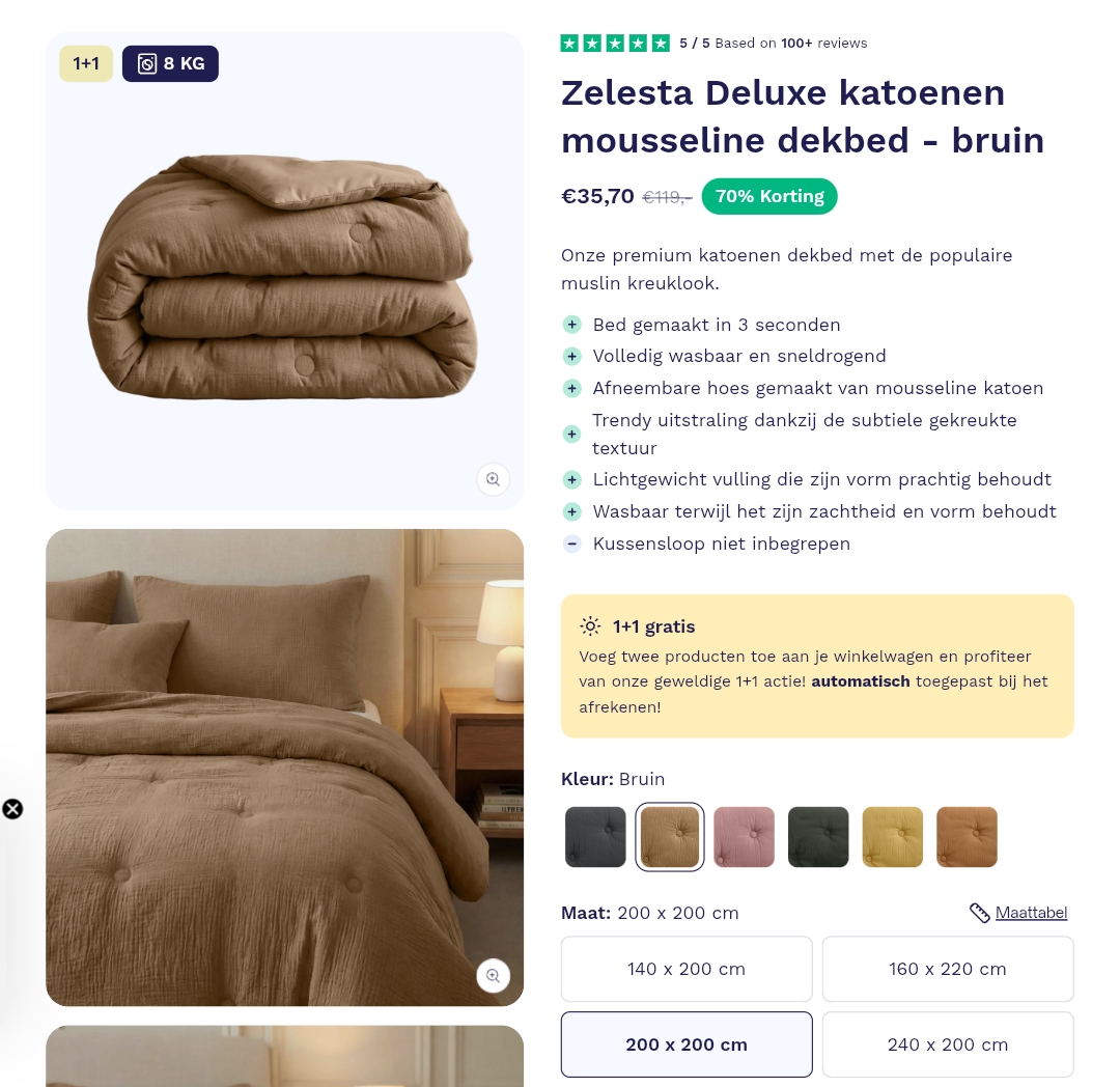 2 hoesloze zomerdekbedden voor 35,70€ ipv 238!