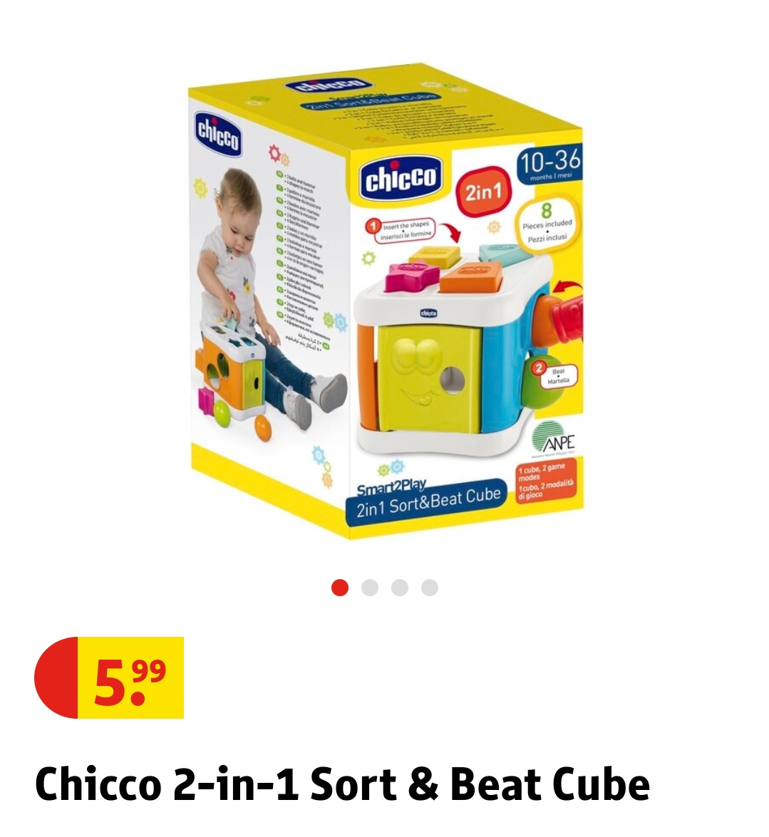 Chicco sort and cube voor 6€ bij Kruidvat