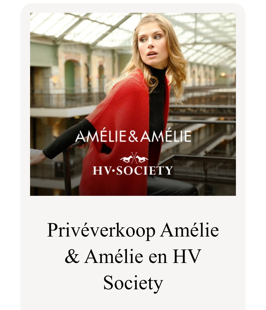 privéverkoop van Amélie & Amélie en HV Society