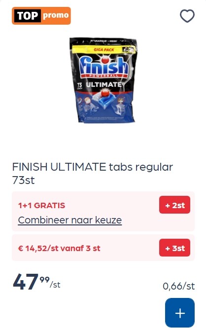 Finish ultimate tabs regular 73 st in promo
