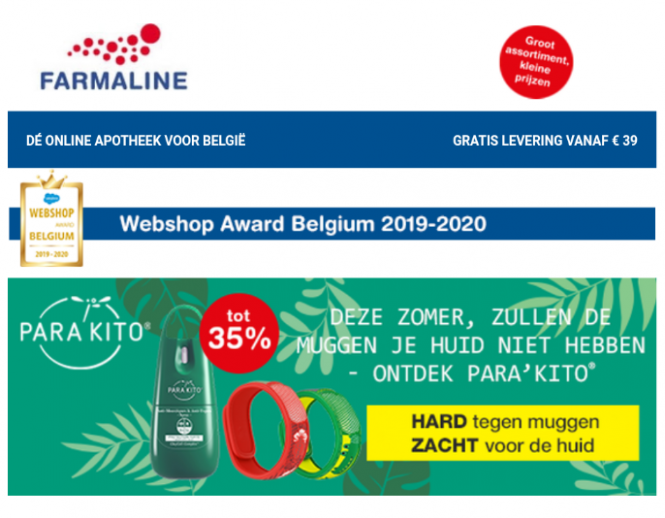 Farmaline geeft tot -35% korting op PARA'KITO...