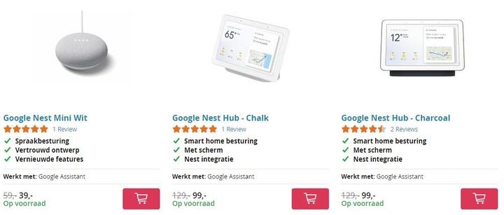 Promotie op Google Nest toestellen op 50five....