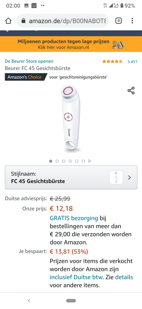 Gezichtsreinigingsborstel van Beurer aan mind...