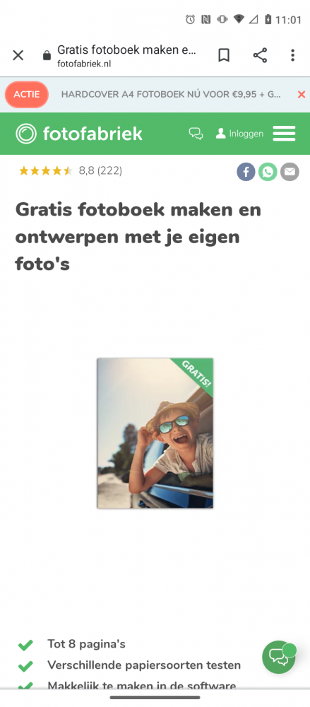 Bij fotofabriek.nl kan je een gratis fotoboek...