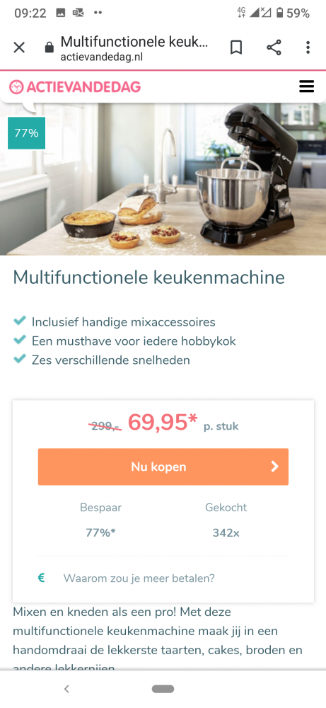 Ik kocht zonet deze Magnani keukenrobot 1000W...