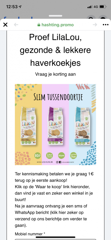 €1 cashback bij LilaLou https://hashting....