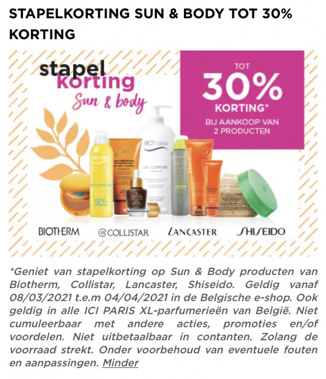 Stapelkorting sun&body bij Ici Paris XL: 20%...