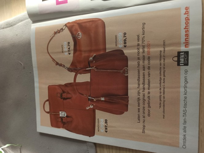 Alle cognac handtassen -70% bij ninashop.be g...