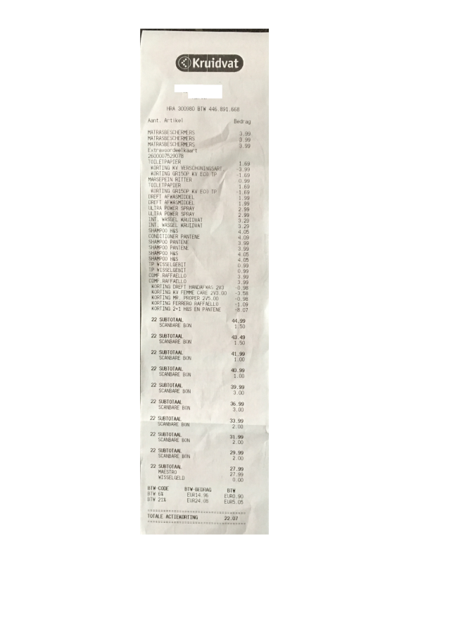 Gisteren naar kruidvat geweest: 3 x matrasbes...