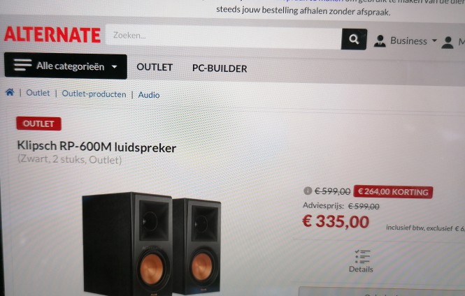 Klipsch RP 600M luidspreker 2 stuks in outlet...