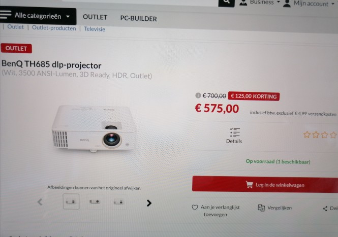 BenQ Th685 dlp projector bij Alternate.be met...