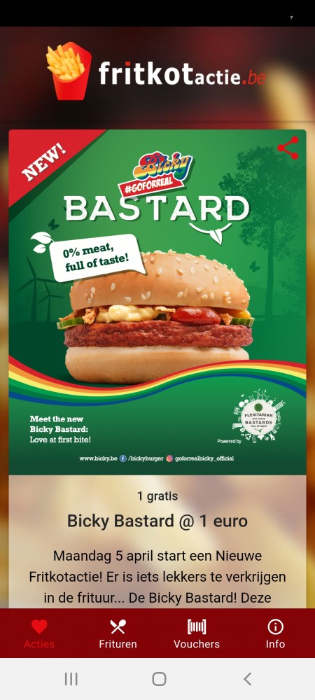Vanaf maandag 5 april een Bicky bastard voor...