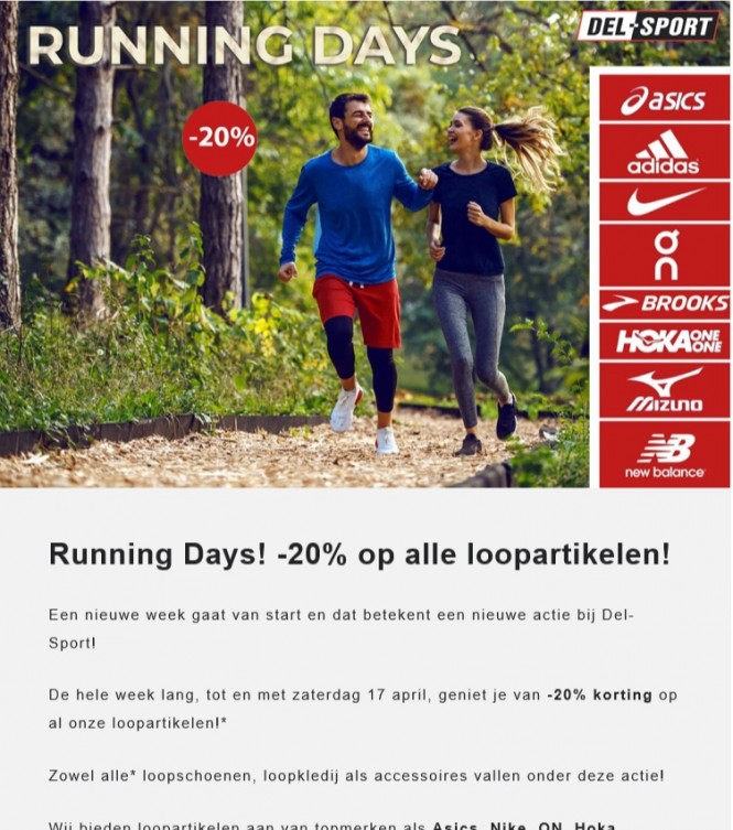Bij Delsport, zowel in de winkel als op de we...