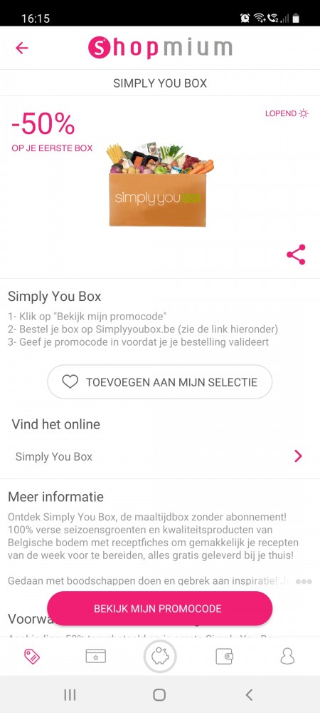Via de app Shopmium -50% korting op je eerste...