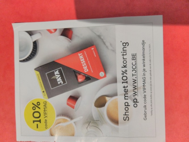 10% korting op alle Java koffie op de site...