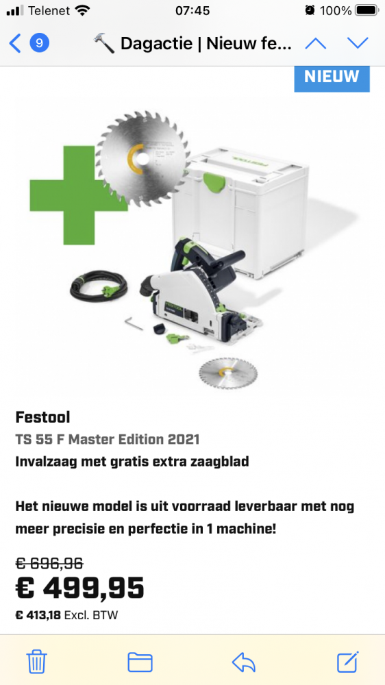 Nu gratis zaagblad bij aankoop van deelnemend...