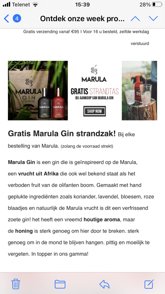Nu bij ginsonline.be gratis strandtas bij aan...