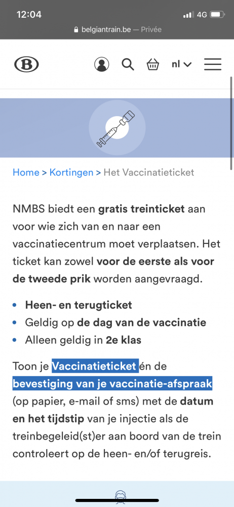 De NMBS biedt een gratis heen-en terug ticket...