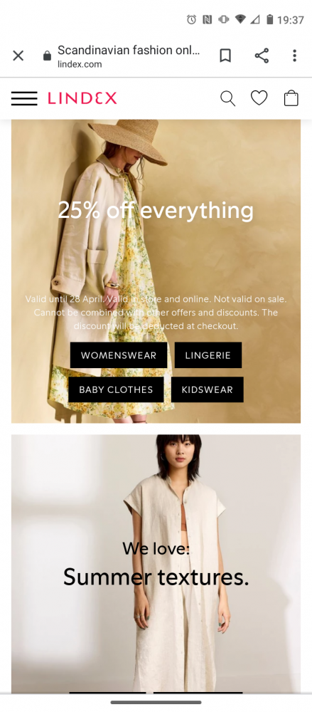 www.lindex.com 25% korting