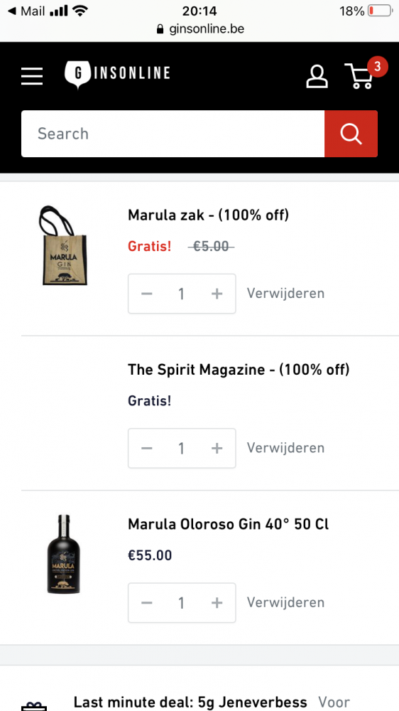 Gratis Marula zak bij aankoop van deze gin bi...